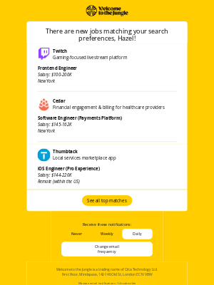 Otta - New match: Frontend Engineer at Twitch