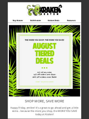 Kraken Kratom - 🚀 Supercharge Your Savings: 20% Off Your Faves!
