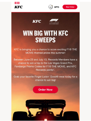KFC - You could win F1® The Movie-themed Prizes🏎️