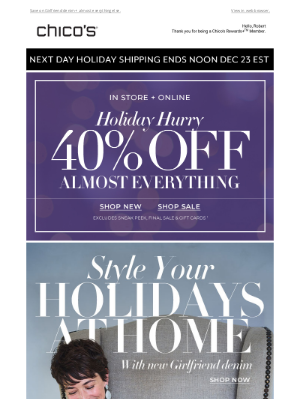 Chico's - 40% off 👖-ius holiday styling!