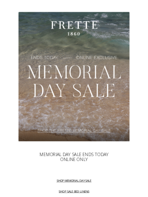 Frette - Frette Memorial Day Sale Ends Today