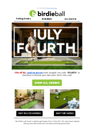 Birdie Ball - 15% Off Ends Tonight!