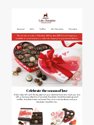 Lake Champlain Chocolates - There's still time for your Valentine!