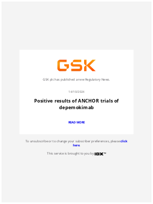 GSK - GlaxoSmithKline - GSK plc – Stock exchange announcement