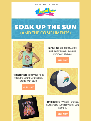 Threadless - Bold designs. Questionable tan lines. 🏖️