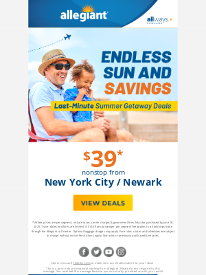 Allegiant Air - Summer escapes from $39