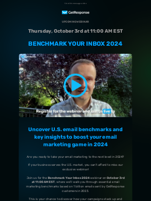 GetResponse - [🎥 Webinar] Unlock key insights with U.S. email marketing benchmarks report 🔥