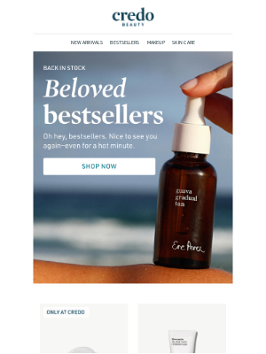 Credo Beauty - Good news: bestsellers are back