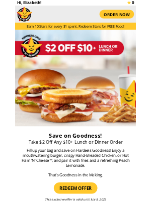 $2 OFF Hardee’s is in Your Future 🔮