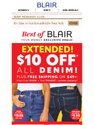 BLAIR - EXTENDED! Take $10 OFF All Denim! 👖