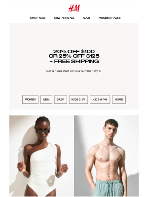 H&M - Up to 25% off all weekend