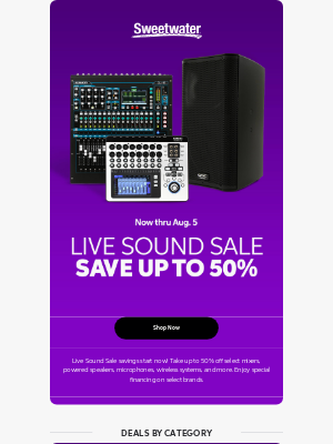 Sweetwater - Save Big on Mixers, Mics & More – Live Sound Sale Starts Now!