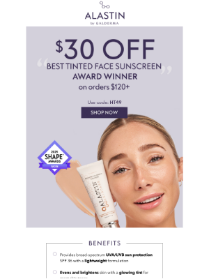 ALASTIN Skincare - Starts Today: $30 off HydraTint Pro Sunscreen
