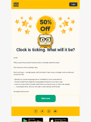 Memrise - Reminder: 6 hours left