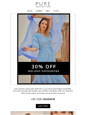 Pure Collection (United Kingdom) - 30% Off Holiday Favourites | 48 HOURS ONLY