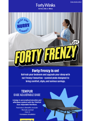 Forty Winks (Australia) - Sleep Better, Save Bigger. It’s Forty Frenzy time!