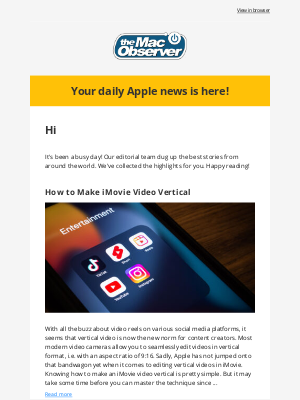 The Mac Observer - How to Make iMovie Video Vertical, and More