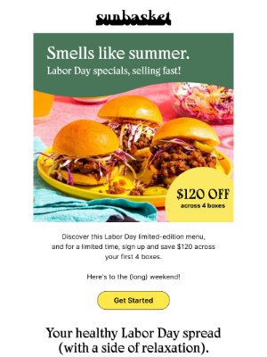 Sun Basket - 🌞 Your Labor Day menu + $120 OFF!