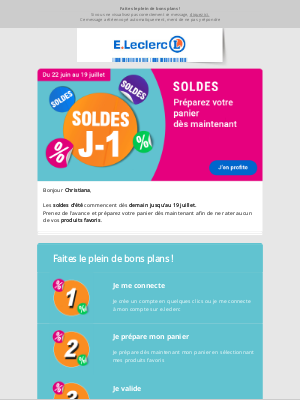 E.Leclerc Drive Draguignan (FR) - J-1 Soldes : Préparez votre panier en avance