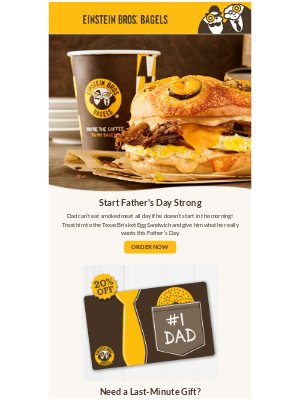 Einstein Bros. Bagels - Skip the line for Father's Day breakfast