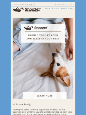 Snoozer Pet Products - Should you let your dog sleep in the bed? 💤