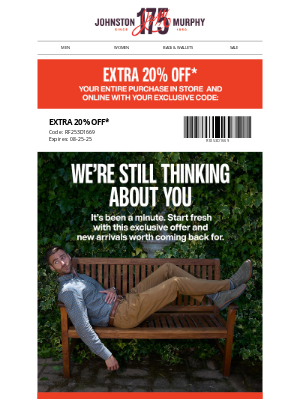 Johnston & Murphy - 📢 LAST CHANCE: Extra 20% Off Ends Today