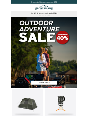 Sportsman’s Warehouse - Up to 40% Off - Outdoor Adventure Sale Going on Now!