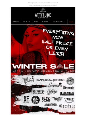 Attitude Clothing (UK) - At Least 50% Off Everything In Our Sale!