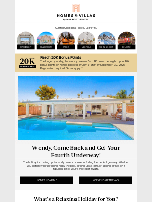 Marriott International - Wendy, ready to finish up for the Fourth?