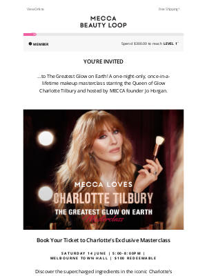 MECCA Australia - Secure your tickets to Charlotte Tilbury’s live masterclass