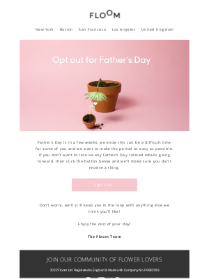 FLOOM - Do you want to opt out for Father’s Day?