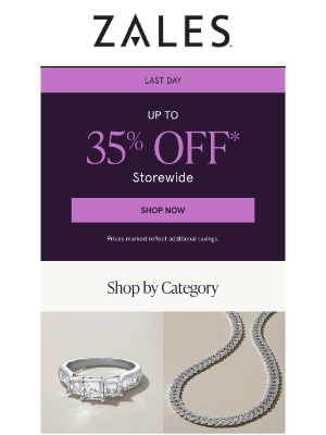 Zales - 🚨 Hurry, Last Day! Up to 35% Off* Storewide