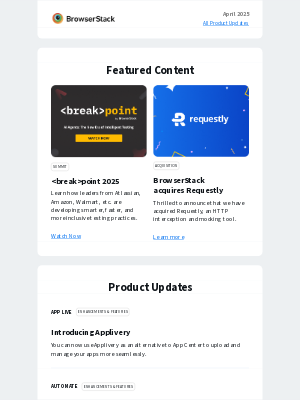 BrowserStack - BrowserStack Product Newsletter - April 2025