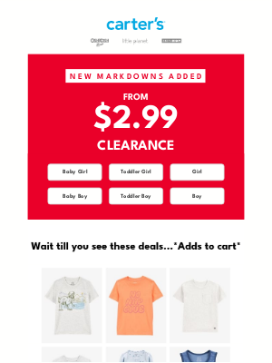 Carter's - Clearance price drop! NOW from $2.99 👏