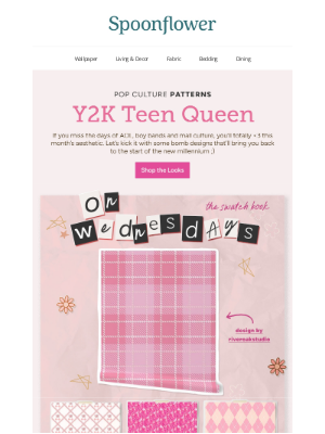 Spoonflower - Pop Culture Patterns: Y2K Teen Queen