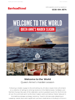 Barrhead Travel (UK) - Discover Queen Anne | New 2024 voyages on sale now