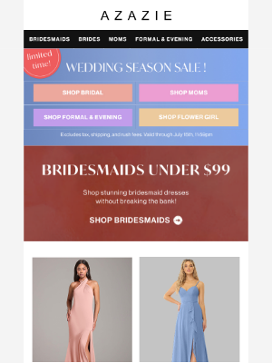 AZAZIE - The Wedding Season Sale is on! Budget-Friendly; Style-Approved ❤️