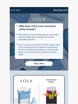 LOLA - Not all tampons are created equal
