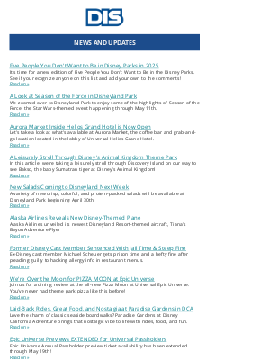 The DIS - News and Updates for 04/25/2025