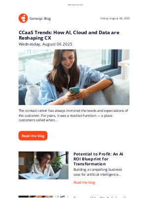 Genesys - Genesys blog updates for Friday Aug 08, 2025
