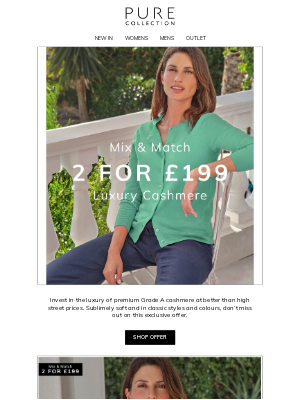 Pure Collection (United Kingdom) - 2 for £199 Luxury Cashmere | Mix & Match