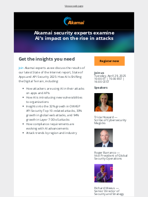 Akamai Technologies - New report on AI, Apps, and API attacks