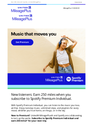United Airlines - Check out our new collab with Spotify Premium