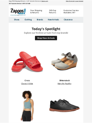 Zappos - Today’s Spotlight: Crocs, Birkenstock, The North Face, SKECHERS, and more!