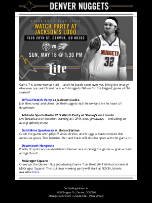 Denver Nuggets - Game 7: Where To Watch