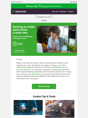 Gumtree Australia - Joann, Stay connected with Gumtree!!!