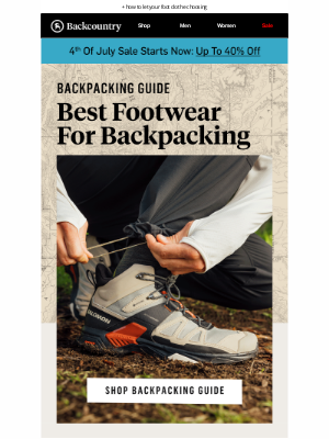 Backcountry - Top footwear picks from our Backpacking Guide