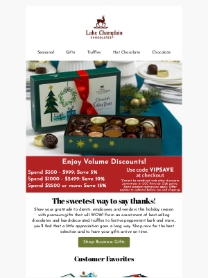 Lake Champlain Chocolates - Business gifts they'll remember...