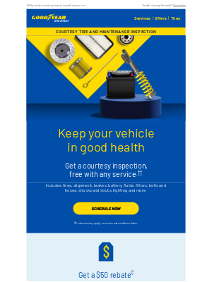 Goodyear Auto Service - It's on us, Valued Customer. Let us help you get ready for the miles ahead