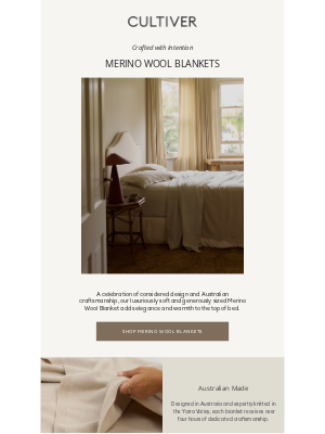 Cultiver (Australia) - Crafted With Intention: Merino Wool Blankets